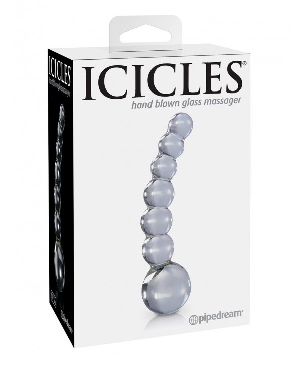 Прозрачный стеклянный стимулятор Icicles №66 - 12 см.