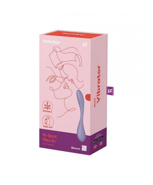 Сиреневый гибкий вибратор Satisfyer G-Spot Flex 5+ - 19,6 см.