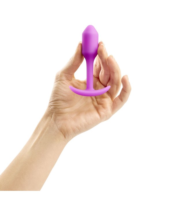 Розовая пробка для ношения B-vibe Snug Plug 1 - 9,4 см.
