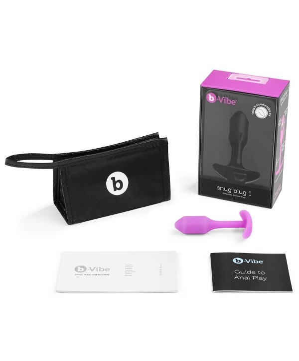 Розовая пробка для ношения B-vibe Snug Plug 1 - 9,4 см.