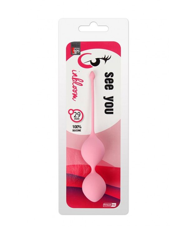 Розовые вагинальные шарики SEE YOU IN BLOOM DUO BALLS 29MM