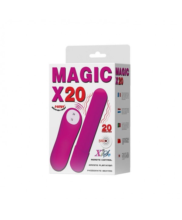 Лиловая удлиненная вибропуля Magic x20