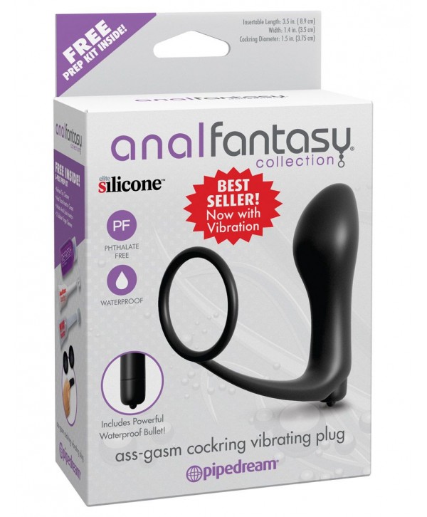 Анальная пробка с вибрацией с эрекционным кольцом Ass-Gasm Cockring Vibrating Plug 