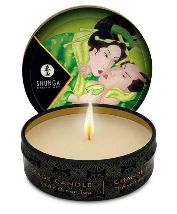 Массажная свеча Exotic Green Tea с ароматом зелёного чая - 30 мл.