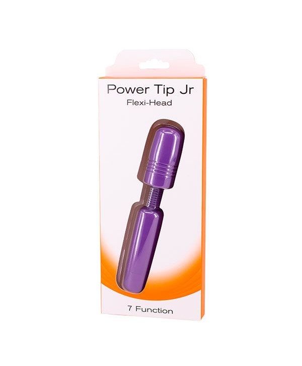 Фиолетовый мини-вибратор POWER TIP JR MASSAGE WAND
