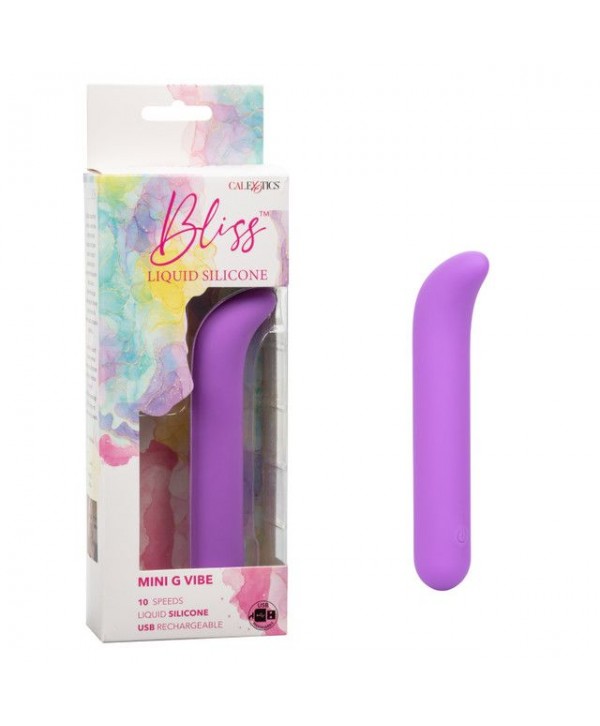 Фиолетовый мини-вибромассажер Liquid Silicone Mini G Vibe для стимуляции зоны G - 10,75 см.