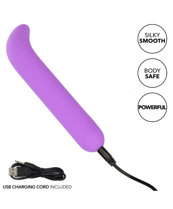 Фиолетовый мини-вибромассажер Liquid Silicone Mini G Vibe для стимуляции зоны G - 10,75 см.