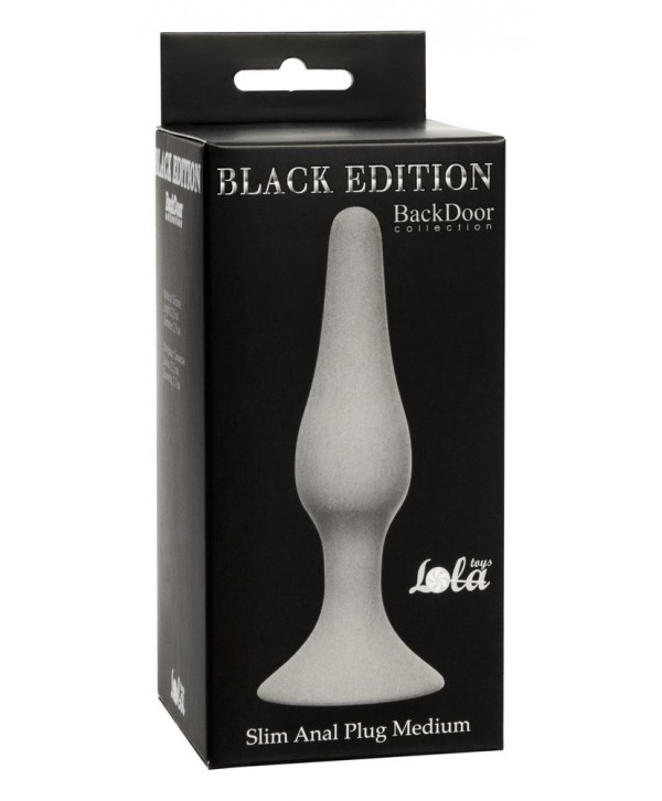 Серая анальная пробка Slim Anal Plug Medium - 11,5 см.