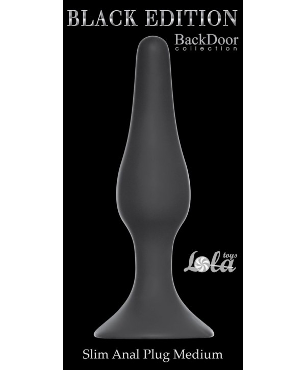Серая анальная пробка Slim Anal Plug Medium - 11,5 см.