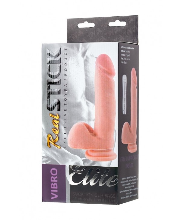 Реалистичный вибратор TOYFA RealStick Elite Vibro - 20 см.