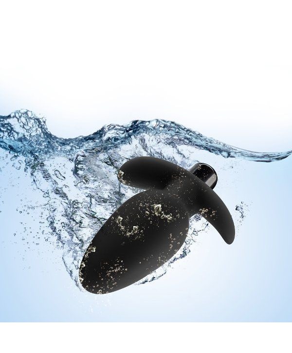 Черная анальная вибропробка Silicone Saddle Plug - 12,1 см.