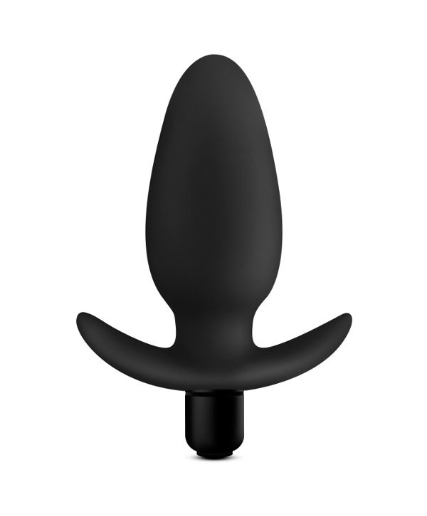 Черная анальная вибропробка Silicone Saddle Plug - 12,1 см.