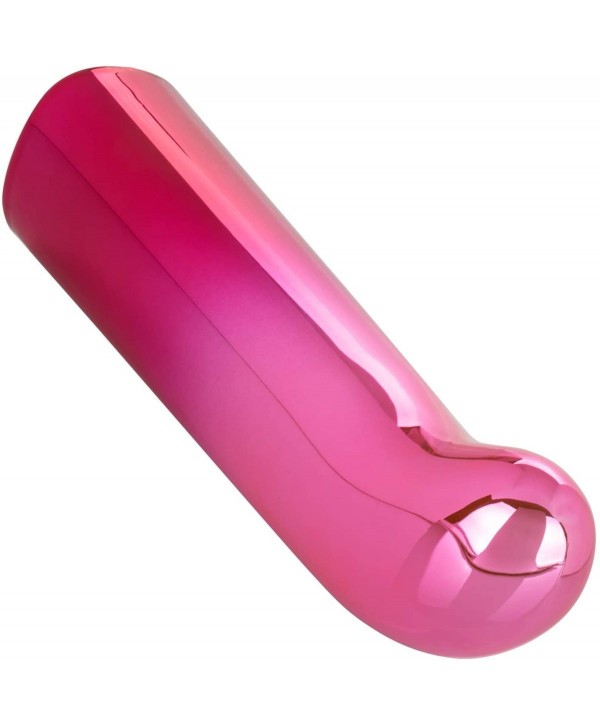 Розовый изогнутый мини-вибромассажер Glam G Vibe - 12 см.