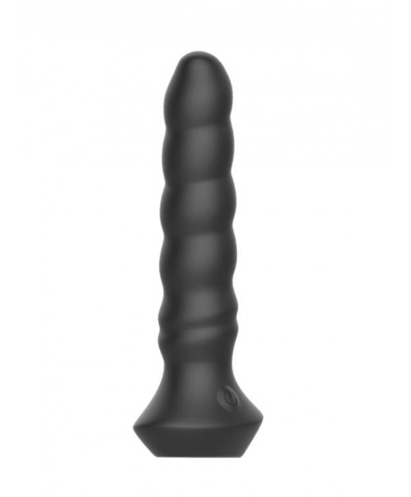 Черный перезаряжаемый мультискоростной вибратор №02 Undulating vibrator - 19 см.