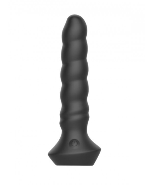 Черный перезаряжаемый мультискоростной вибратор №02 Undulating vibrator - 19 см.