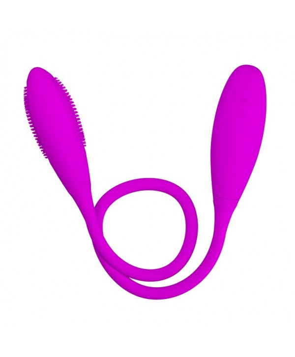 Двусторонний перезаряжаемый вибратор Snaky Vibe на гибком стержне - 60 см.