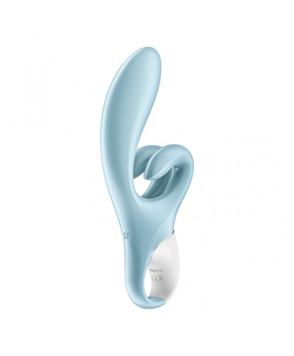 Голубой вибратор-кролик Touch me - 21,2 см.