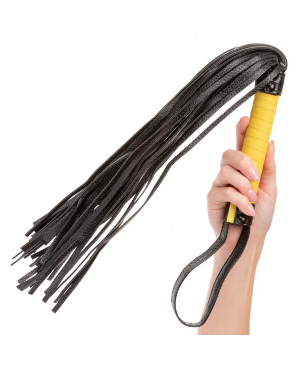 Черная плеть с желтой рукоятью Boundless Flogger - 69,25 см.