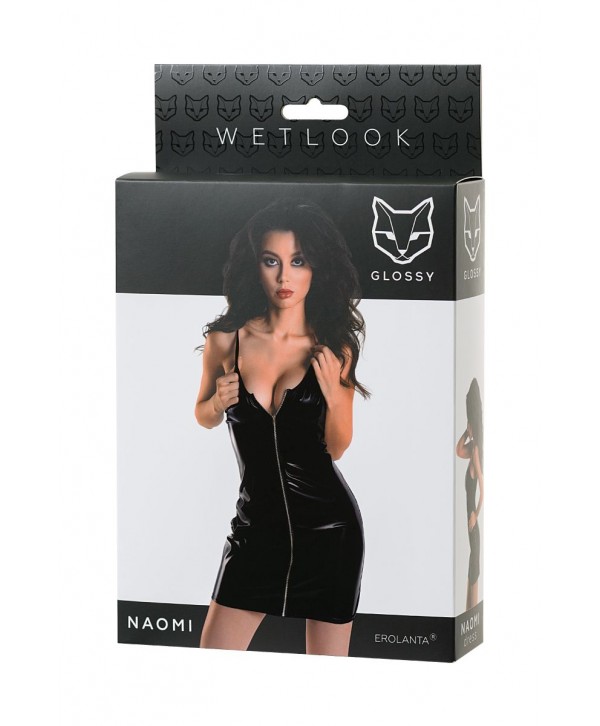 Эффектное платье Naomi из материала с мокрым блеском