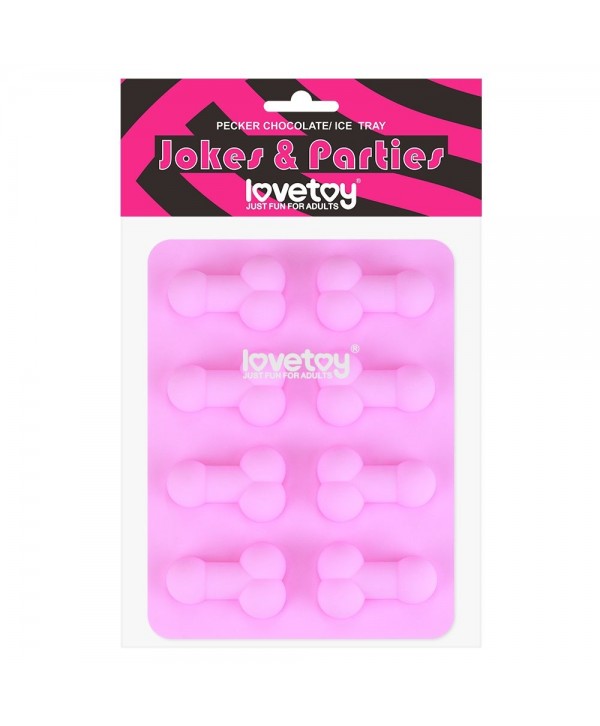 Розовая формочка для льда и шоколада Pecker Chocolate/Ice Tray