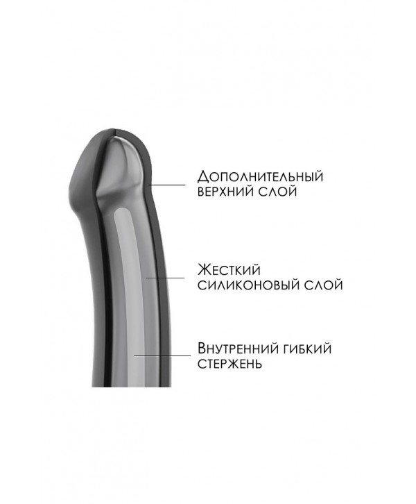 Черный фаллос на присоске Silicone Bendable Dildo XL - 20 см.