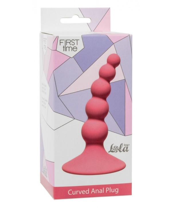 Розовая анальная пробка Ribbed Plug Pink - 10,5 см.