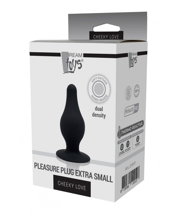 Черный анальный стимулятор DUAL DENSITY PLEASURE PLUG XS - 6,4 см.