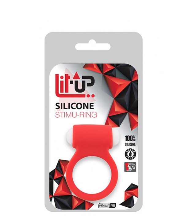 Красное эрекционное виброкольцо LIT-UP SILICONE STIMU RING 3 RED