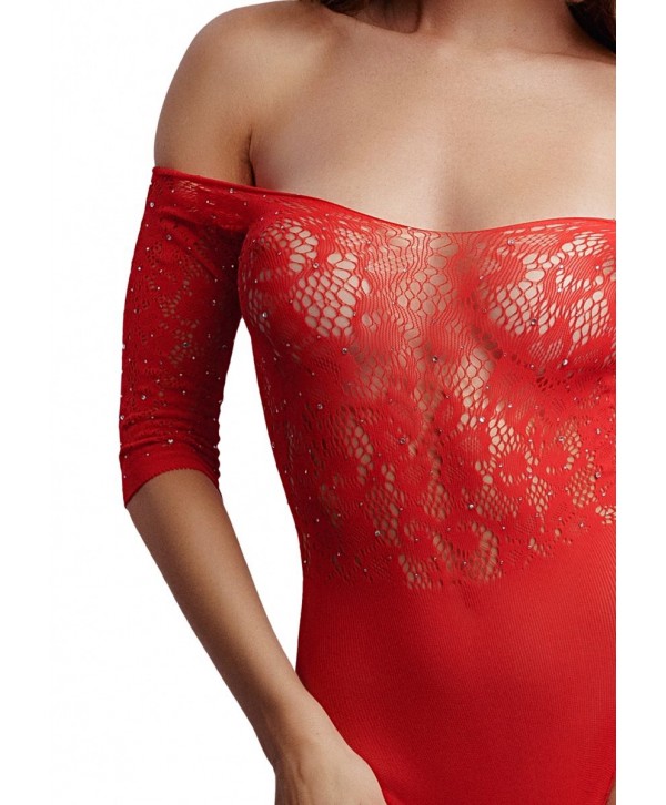 Эффектное боди Crotchless Rhinestone Teddy