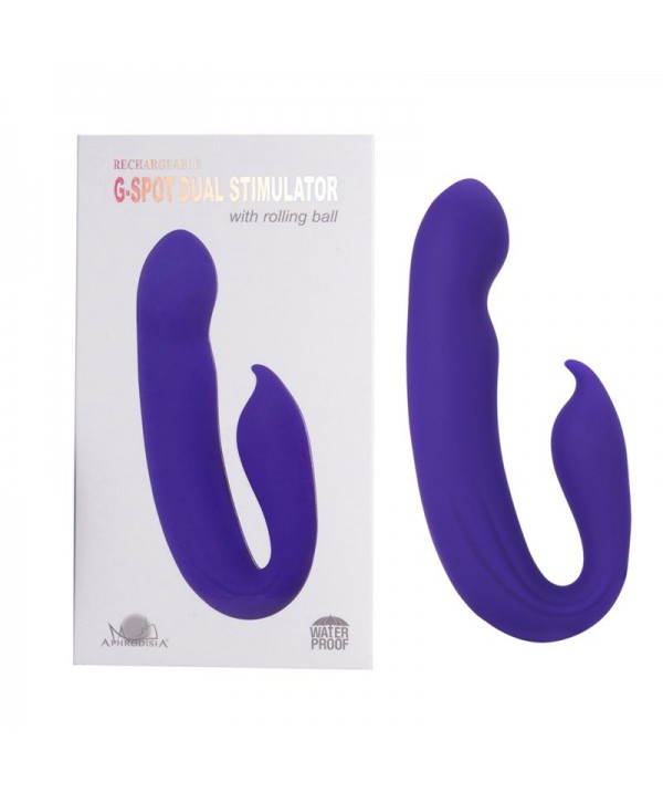 Фиолетовый вибратор G-Spot Dual Stimulator with Rolling Ball - 17,1 см.