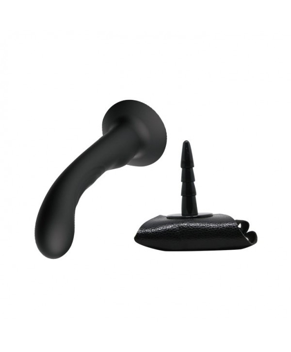 Страпон с изогнутой головкой Ultra Harness Curvy Dildo - 15,8 см.