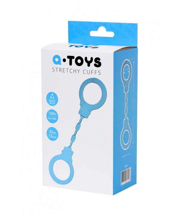 Голубые силиконовые наручники A-Toys без ключа