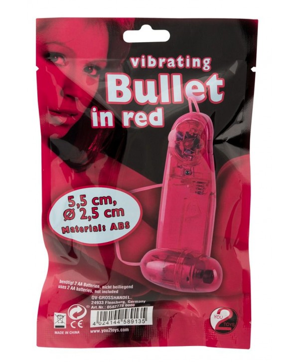 Красное виброяичко с пультом Bullet in Red