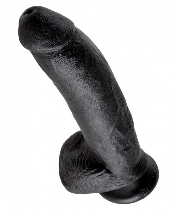 Чёрный фаллоимитатор 9  Cock with Balls - 22,9 см.