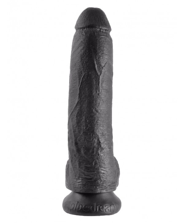 Чёрный фаллоимитатор 9  Cock with Balls - 22,9 см.