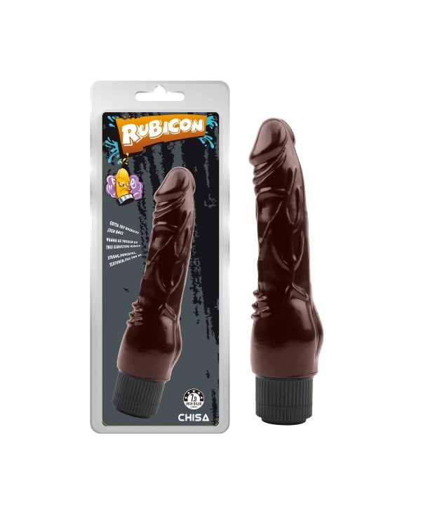 Коричневый вибратор-реалистик Vibrating Naughty Cock - 20 см.