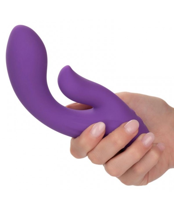 Фиолетовый вибратор-кролик Stella Liquid Silicone Dual Pleaser - 17,25 см.