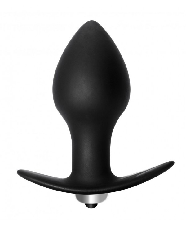 Чёрная анальная вибропробка Bulb Anal Plug - 10 см.