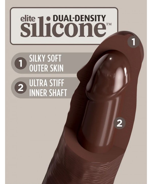Коричневый фаллоимитатор-реалистик 11  Silicone Dual Density Cock - 29,5 см.