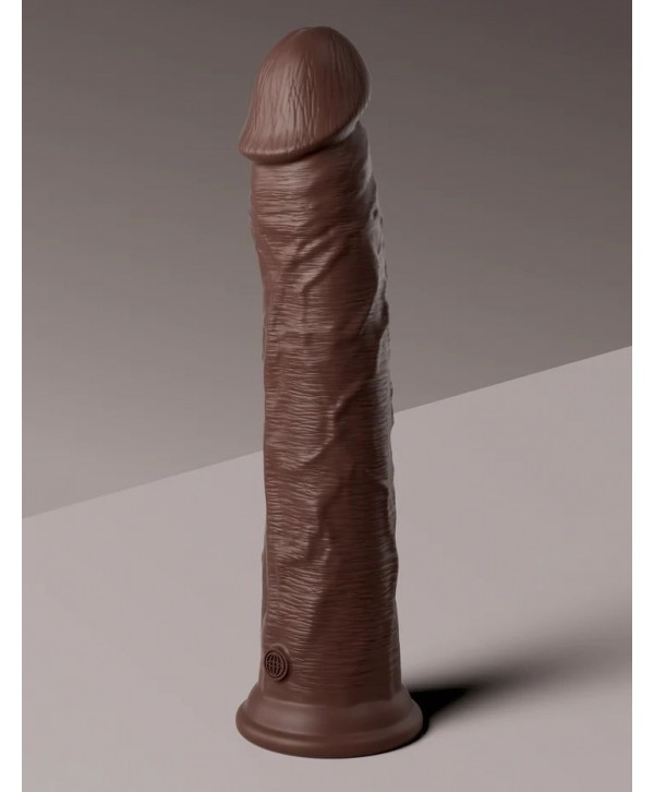 Коричневый фаллоимитатор-реалистик 11  Silicone Dual Density Cock - 29,5 см.