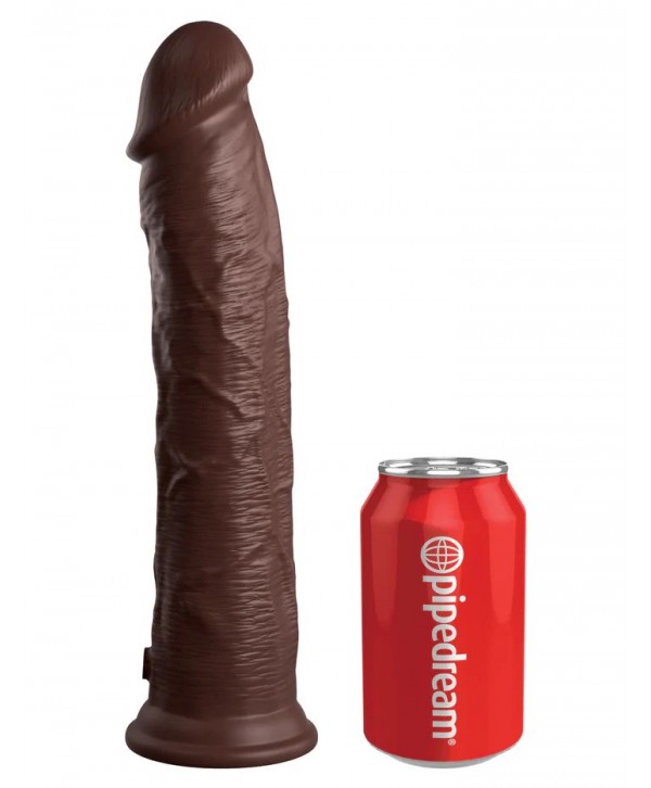 Коричневый фаллоимитатор-реалистик 11  Silicone Dual Density Cock - 29,5 см.