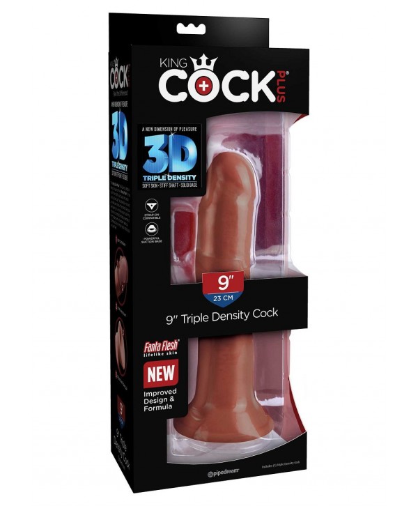 Коричневый фаллоимитатор на присоске 8  Triple Density Cock - 24,1 см.