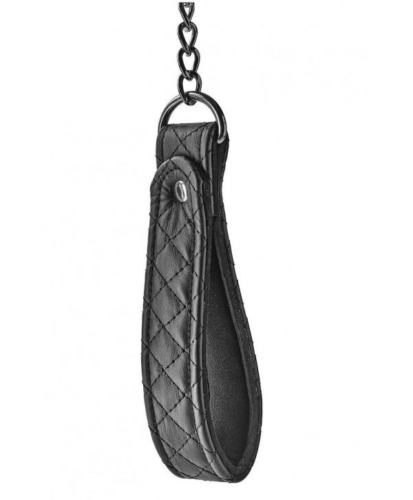 Черный ошейник с поводком COLLAR LEASH DIAMOND