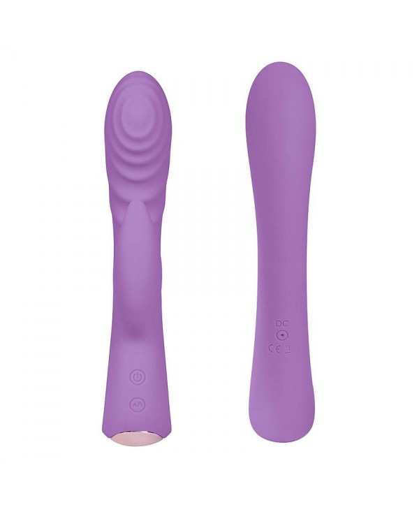 Фиолетовый вибромассажер-кролик 5  Silicone Ripple Passion - 19,1 см.