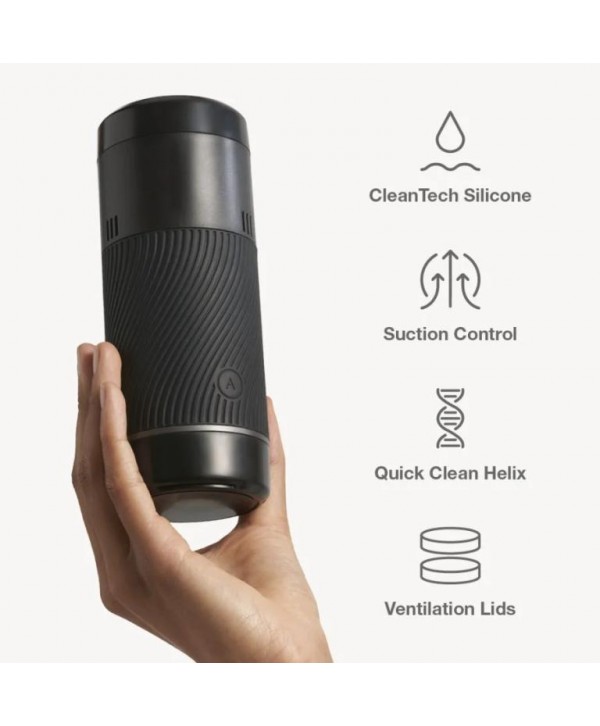 Черный мастурбатор с контролем всасывания Arcwave Pow Stroker