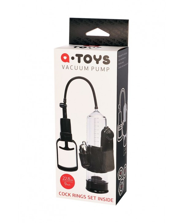 Вакуумная помпа A-toys с вибропулей и эрекционными кольцами