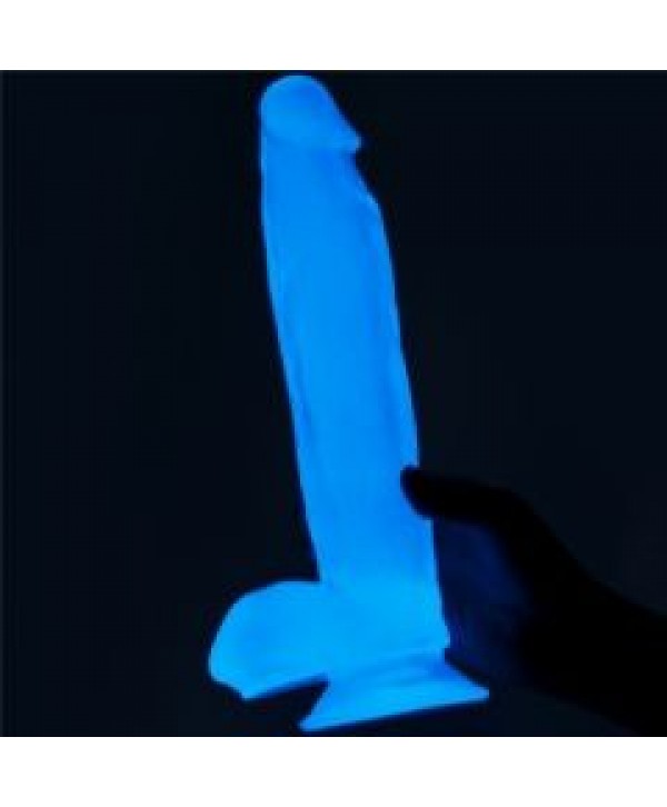 Прозрачный, светящийся в темноте фаллоимитатор Lumino Play Dildo - 21,5 см.
