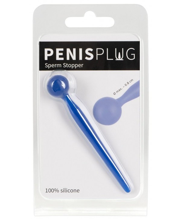 Синий уретральный стимулятор Penis Plug - 9,6 см.