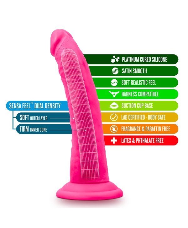 Розовый фаллоимитатор 7.5 Inch Silicone Dual Density Cock - 19 см.