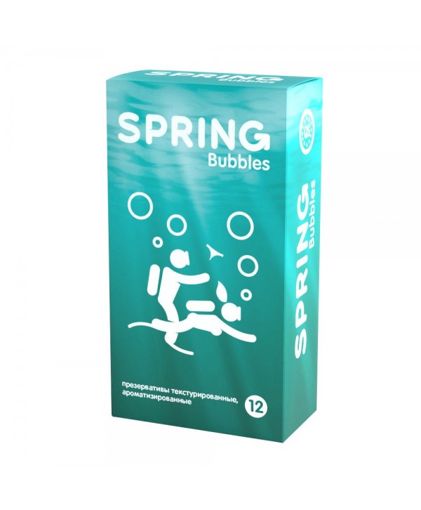 Презервативы SPRING BUBBLES с пупырышками - 12 шт.